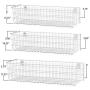 Wall35 Kansas Wall Mounted Metal Wire Baskets for Kitchen Organization and Storage, Varying Sizes Hanging Fruit Basket Set of 3 White