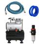 ZENY Pro 1/5 HP Airbrush Air Compressor Airbrushing Kit w/ 3L Tank and 6FT Hose Multipurpose for Spraying Cake Decorating Tattoo Nail Craft Painting