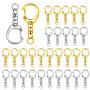 Roctee 70 Pcs Jump Rings D-snap Hook Split Key Ring with Chain | Metal Keychain Parts with 8mm Open Jump Ring and Connector | Key Rings Clips Accessories for DIY (Silver+Gold)