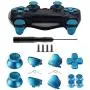 TOMSIN Metal Buttons for PS4 Controller Gen 1, Aluminum Metal Thumbsticks Analog Grip & Bullet Buttons & D-pad & L1 L2 R1 R2 Triggers for DualShock 4 Controller (Blue)