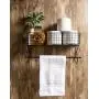 Home Traditions Z02225 Rustic Metal Wall Mount Shelf with Towel Bar, Large, Black Home Traditions Z02225 Rustic Metal Wall Mount Shelf with Towel Bar, Large, Black