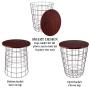 Lavish Home Nesting End Tables with Storage (Cherry)
