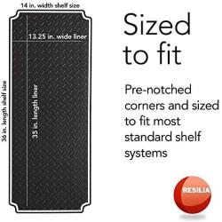 Resilia Shelf Liner Set for Wire Shelving Units – 5 Pack, 14 Inches x 36 Inches, Black Diamond Pattern, Anti-Slip, Heavy Duty, Made in The USA