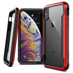 Raptic Shield, Compatible with Apple iPhone Xs Max (Formerly Defense Shield) Military Grade Drop Tested, Anodized Aluminum, TPU, Polycarbonate Protective Case for Apple iPhone Xs Max, Red