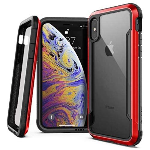 Raptic Shield, Compatible with Apple iPhone Xs Max (Formerly Defense Shield) Military Grade Drop Tested, Anodized Aluminum, TPU, Polycarbonate Protective Case for Apple iPhone Xs Max, Red
