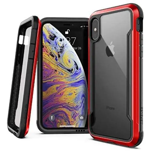 Raptic Shield, Compatible with Apple iPhone Xs Max (Formerly Defense Shield) Military Grade Drop Tested, Anodized Aluminum, TPU, Polycarbonate Protective Case for Apple iPhone Xs Max, Red Raptic Shield, Compatible with Apple iPhone Xs Max (Formerly Defense Shield) Military Grade Drop Tested, Anodized Aluminum, TPU, Polycarbonate Protective Case for Apple iPhone Xs Max, Red