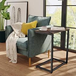 Homemaxs C Table Sofa Side End Table, Small Side Tables for Eating, Working and Writing in Living Room, Bedroom, Couch & Small Spaces