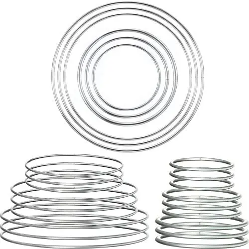 24 Pieces Metal Rings Hoops Metal Dream Catcher Rings Metal Macrame Rings Steel Craft Rings Metal Floral Hoop for Wreaths Macrame Projects (Silver, 3/5/ 7/10/ 14/16 cm) 24 Pieces Metal Rings Hoops Metal Dream Catcher Rings Metal Macrame Rings Steel Craft Rings Metal Floral Hoop for Wreaths Macrame Projects (Silver, 3/5/ 7/10/ 14/16 cm)