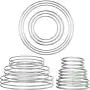 24 Pieces Metal Rings Hoops Metal Dream Catcher Rings Metal Macrame Rings Steel Craft Rings Metal Floral Hoop for Wreaths Macrame Projects (Silver, 3/5/ 7/10/ 14/16 cm) 24 Pieces Metal Rings Hoops Metal Dream Catcher Rings Metal Macrame Rings Steel Craft Rings Metal Floral Hoop for Wreaths Macrame Projects (Silver, 3/5/ 7/10/ 14/16 cm)