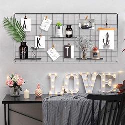 Pulatree Grid Photo Wall, Wire Wall Grid Panel for Photo Hanging Display Metal Grid Wall Decor Organizer Mesh Panels Display Wall Storage 37.4 x 17.7 inch - Black