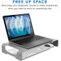 Mount-It! Aluminum Monitor Stand for iMac - Wide Unibody Monitor Riser - Metal Monitor Stand Desktop Organizer with Keyboard Storage - Universal Desktop Monitor Riser for PC, iMac, MacBook, Laptop