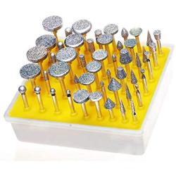 YEEZUGO 50pcs Diamond Coated Grinding Head Grinding Burrs Set for Dremel Rotary Tool …