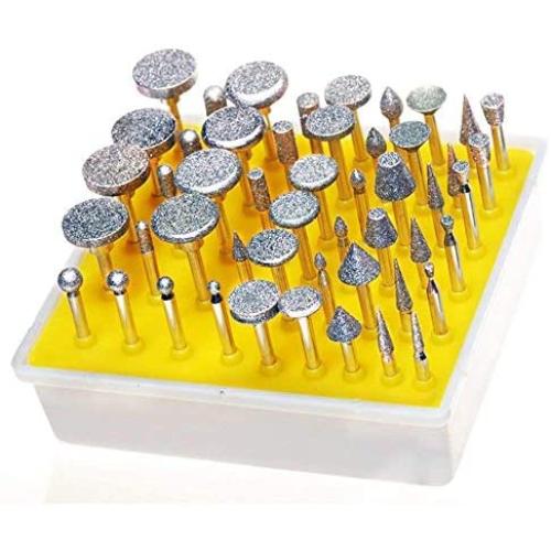 YEEZUGO 50pcs Diamond Coated Grinding Head Grinding Burrs Set for Dremel Rotary Tool …
