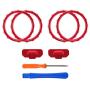 eXtremeRate Matte Chrome Red Accent Rings Accessories for Xbox One Elite, Elite Series 2 Controller, Replacement Parts Profile Switch Buttons for Xbox One Elite Controller - Pack of 2