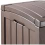 Keter Glenwood Plastic Deck Storage Container Box Outdoor Patio Furniture 101 Gal, Brown