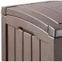 Keter Glenwood Plastic Deck Storage Container Box Outdoor Patio Furniture 101 Gal, Brown Keter Glenwood Plastic Deck Storage Container Box Outdoor Patio Furniture 101 Gal, Brown