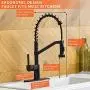 OWOFAN Kitchen Faucets with Pull Down Sprayer Solid Brass Matte Black Industrial Single Handle One Hole Or 3 Hole Faucet for Farmhouse Camper Laundry Utility Rv Wet Bar Sinks OWOFAN Kitchen Faucets with Pull Down Sprayer Solid Brass Matte Black Industrial Single Handle One Hole Or 3 Hole Faucet for Farmhouse Camper Laundry Utility Rv Wet Bar Sinks