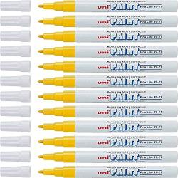 Uni-Paint 63705 PX-21 Oil-Based Paint Marker, Fine Point, Yellow 12-Count