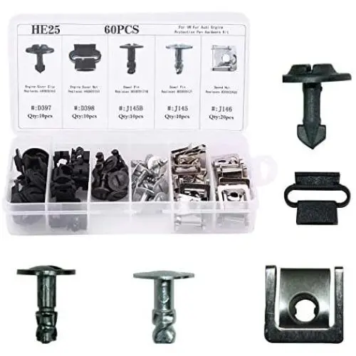 ANTS PART 60Pcs Engine Undertray Cover Clips Bottom Metal Screw Bolt Kit for Audi VW ANTS PART 60Pcs Engine Undertray Cover Clips Bottom Metal Screw Bolt Kit for Audi VW