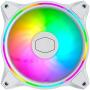 Cooler Master MasterFan MF120 Halo White Edition 3n1 Duo-Ring ARGB Lighting, 24 Independently LEDs, 120mm PWM Static Pressure Fan, Absorbing Pads for Computer Case & Liquid Radiator