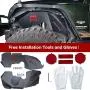 JROAD Compatible with Jeep Wrangler Inner Fender, Front Fender Liners, Aluminum,with 4 LED Lights for 2007-2018 Wrangler Accessories JK JKU Sport Sahara Rubicon 2/4 Doors JROAD Compatible with Jeep Wrangler Inner Fender, Front Fender Liners, Aluminum,with 4 LED Lights for 2007-2018 Wrangler Accessories JK JKU Sport Sahara Rubicon 2/4 Doors