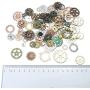 levylisa Bulk 150 Gram Small Plated Wheel Gear,GearJewelry Scrapbooking Charms Wheel,Old Steampunk Watch Parts Pieces Vintage Antique Cogs Wheels (150g)