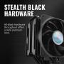 CoolerMaster MasterAir MA612 Stealth CPU Air Cooler, 6 Heat Pipes, Nickel Plated Base, Aluminum Black Fins, Push-Pull, Dual SickleFlow Fans for AMD Ryzen/Intel 1200/1151