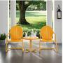 Crosley Furniture KO10004TG Griffith 3-Piece Retro Metal Outdoor Seating Set with 2 Chairs and Side Table, Tangerine