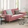 VASAGLE Sofa, Couch for Living Room, Velvet Surface, for Apartment, Small Space, Solid Wood Frame, Metal Legs, Easy Assembly, Mid-Century Modern Design, 71.3 x 32.3 x 33.9 Inches, Pink ULCS002P01 VASAGLE Sofa, Couch for Living Room, Velvet Surface, for Apartment, Small Space, Solid Wood Frame, Metal Legs, Easy Assembly, Mid-Century Modern Design, 71.3 x 32.3 x 33.9 Inches, Pink ULCS002P01