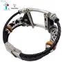 Smatiful Fancy Bands (Small Mediume Large xl are Ok) with Stainless Steel Clasp and Gunmetal Parts for Women, Adjustable Leather Band for Apple Watch (Series 1,2,3,4,5,6) 42mm 44mm,Classic Black