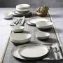 Gibson Elite Rhinebeck Round Reactive Glaze Double Bowl Stoneware Dinnerware Set, Service for Four (16pcs), White and Black Gibson Elite Rhinebeck Round Reactive Glaze Double Bowl Stoneware Dinnerware Set, Service for Four (16pcs), White and Black