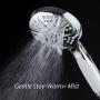 NOTILUS Giant High-Pressure 6-setting Luxury Rain/Handheld Shower Head - Anti-Slip Grip, Metal Fittings, Anti-Clog Jets, Heavy-Duty Stainless Steel Hose - All-Chrome Finish