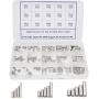 225 Pieces Dowel Pins Stainless Steel Shelf Support Pegs Pin Rod Fasten Elements Assortment Kit - Size Include M2 M3 M4