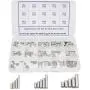 225 Pieces Dowel Pins Stainless Steel Shelf Support Pegs Pin Rod Fasten Elements Assortment Kit - Size Include M2 M3 M4