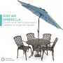 Best Choice Products 5-Piece All-Weather Outdoor Cast Aluminum Dining Set for Patio, Balcony, Lawn, Garden, Backyard w/ 4 Chairs, Umbrella Hole, Lattice Weave Design - Brown Best Choice Products 5-Piece All-Weather Outdoor Cast Aluminum Dining Set for Patio, Balcony, Lawn, Garden, Backyard w/ 4 Chairs, Umbrella Hole, Lattice Weave Design - Brown