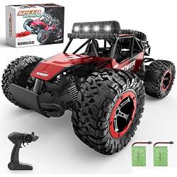 BEZGAR 17 Toy Grade 1:14 Scale Remote Control Car, 2WD High Speed 20 Km/h All Terrains Electric Toy Off Road RC Monster Vehicle Truck Crawler with Two Rechargeable Batteries for Boys Kids and Adults