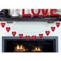 Glitzhome Valentines Metal Decor Heart Hanging Banner Love Sign for Valentines Day Front Door Wedding Engagement Anniversary Party Favor (6 feet)
