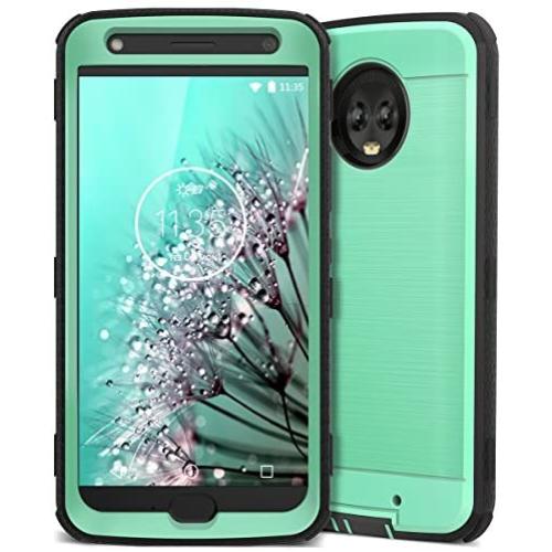 Moto X4 Case, CinoCase X4 Phone Case Heavy Duty Protective Case Hybrid TPU Bumper Shockproof Case with Brushed Metal Texture Hard PC Back for Moto X4 Mint