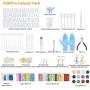 Sntieecr 320 Pieces Alphabet Resin Silicone Casting Molds Kits with Letter Number Resin Molds, Glitter Powder, Epoxy Tools and Metal Accessories for DIY Keychains and Craft Making