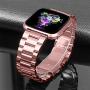 Joyozy Stainless Steel Bands Compatible with Fitbit Versa/ Versa Special Edition/ Fitbit Versa Lite/Fitbit Versa 2 Smart Watch,Classic Wristband Metal Bracelet Strap Replacement for Women Men Rosegold