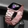 Joyozy Stainless Steel Bands Compatible with Fitbit Versa/ Versa Special Edition/ Fitbit Versa Lite/Fitbit Versa 2 Smart Watch,Classic Wristband Metal Bracelet Strap Replacement for Women Men Rosegold
