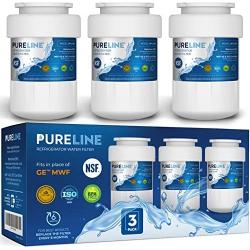 Pureline MWF Water Filter Replacement. Compatible with GE MWF, MWFP, MWFAP, MWFA, MWFINT, GWF, GWFA, HWF, HWFA, HDX FMG-1, Smartwater, WFC1201, GSE25GSHECSS, 197D6321P006 (3 Pack)