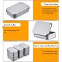 Hotop 12 Pack 3.75 by 2.45 by 0.8 Inch Silver Metal Rectangular Empty Hinged Tins Box Containers with Lids Mini Portable Box Small Storage Kit, Home Organizer