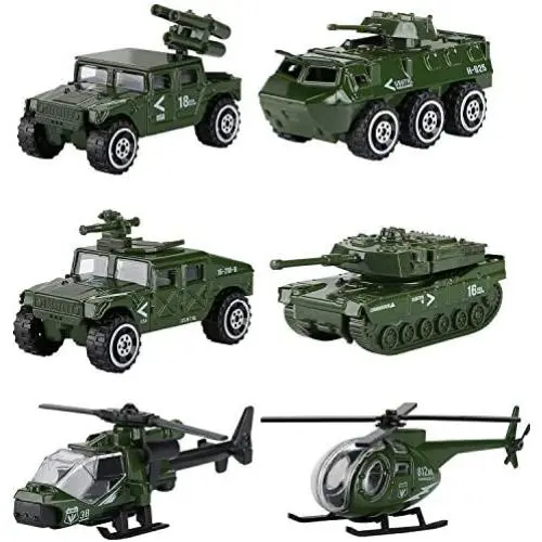 Hautton Diecast Military Toy Vehicles, 6 Pack Alloy Metal Army Toys Model Cars Playset Tank, Panzer, Attack Helicopter, Anti-air Vehicle, Scout Helicopter for Kids Boys Toddlers Hautton Diecast Military Toy Vehicles, 6 Pack Alloy Metal Army Toys Model Cars Playset Tank, Panzer, Attack Helicopter, Anti-air Vehicle, Scout Helicopter for Kids Boys Toddlers