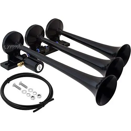 Vixen Horns Train Horn for Truck/Car. 3 Air Horn Black Trumpets. Super Loud dB. Fits 12v Vehicles Like Semi/Pickup/Jeep/RV/SUV VXH3118B Vixen Horns Train Horn for Truck/Car. 3 Air Horn Black Trumpets. Super Loud dB. Fits 12v Vehicles Like Semi/Pickup/Jeep/RV/SUV VXH3118B