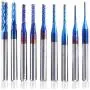SainSmart Genmitsu 10Pcs Nano Blue Coat End Mill CNC Router Bits, 0.8-3mm, 1/8'' Shank SainSmart Genmitsu 10Pcs Nano Blue Coat End Mill CNC Router Bits, 0.8-3mm, 1/8'' Shank