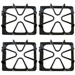 KITCHEN BASICS 101 Replacement Oven Stove Range Burner Grates Compatible with Whirlpool Stoves 8522858, WP8522858 8053456, WP8053456, WPW10447925, 4 Pack, Gloss Black.