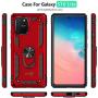 CoverON Metal Ring Kickstand Resistor Series Car Mount Compatible Phone Shockproof Cover for Samsung Galaxy S10 Lite Case/Galaxy A91 Case - Red