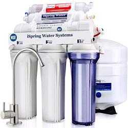 iSpring RCC7AK, NSF Certified, 6-Stage Superb Taste High Capacity Under Sink Reverse Osmosis Drinking Water Filter System with Alkaline Remineralization-Natural pH, White