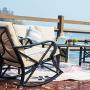 PatioFestival Cushioned Metal Outdoor Conversation Sets,8 PCs All Weather Padded Furniture Sectional Sofa Sets w/Loveseat,Rocking Chairs,Coffee Table for Yards,Gardens,Porches (8 PCS-1, Khaki)